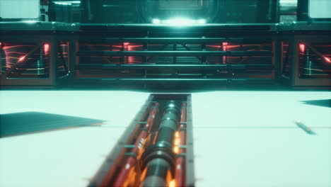 Realistischer-Futuristischer-Science-Fiction-Raumschiffkorridor
